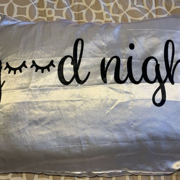 Pillowcase bundle Silky Satin GOOD NIGHT and SWEET DREAMS Standard Set 2 NEW - Picture 5 of 10